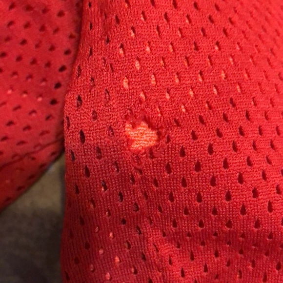 Nike boys red mesh Dri-Fit shorts.  Red with orange lining, comfortable and cool - Picture 9 of 9